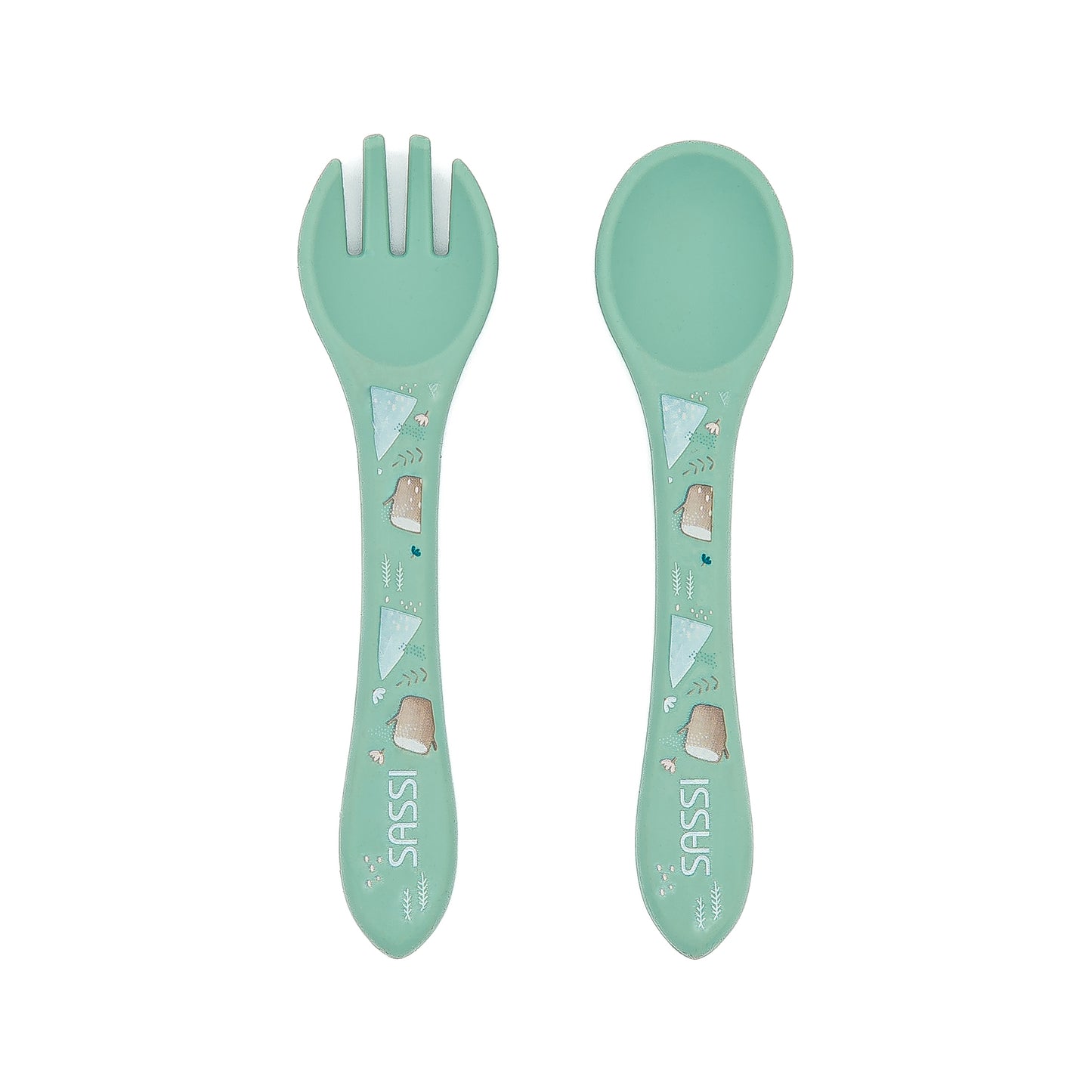 Kit de tenedor y cuchara de Silicona - Munchy El Oso