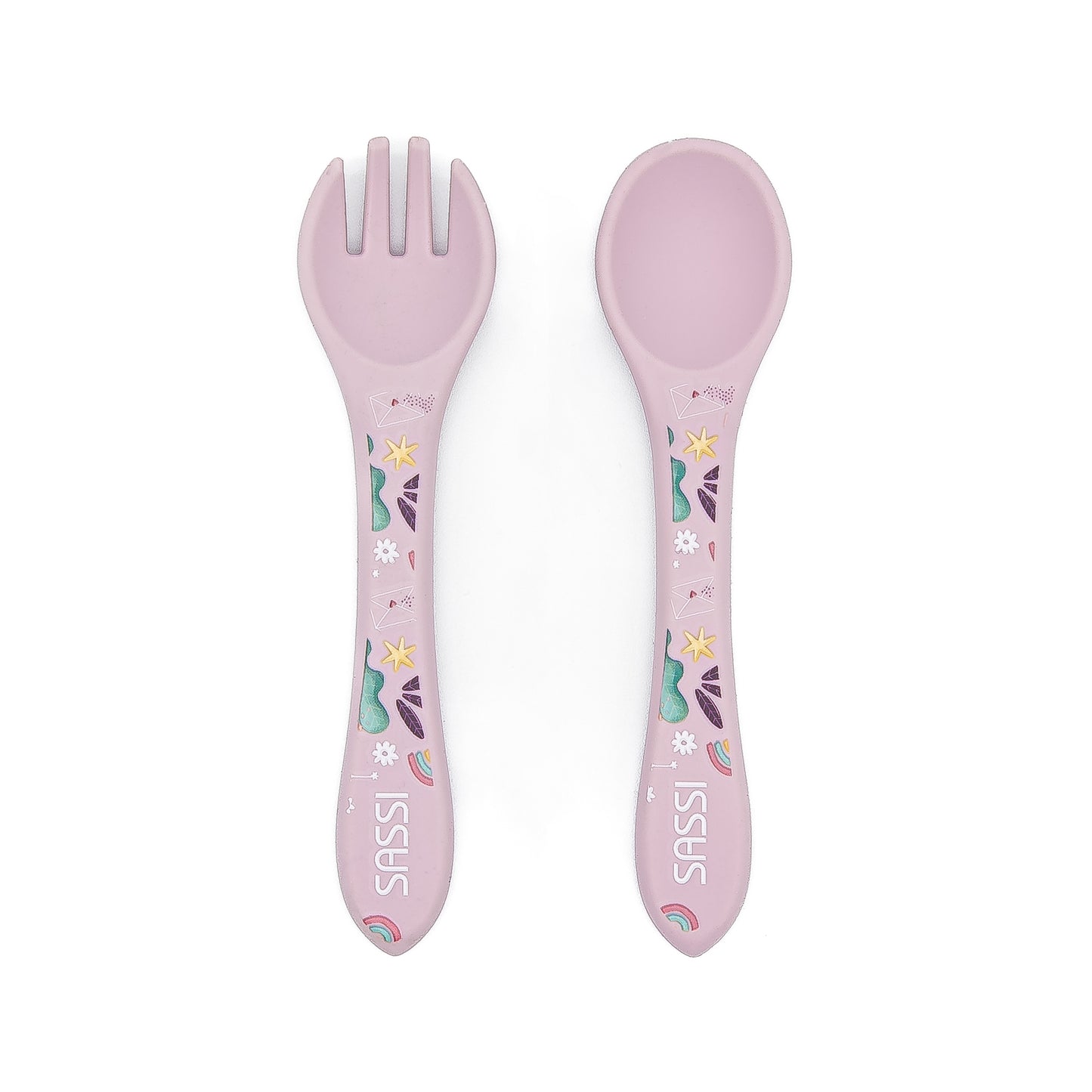 Kit de tenedor y cuchara de Silicona - Sparkly El Unicornio