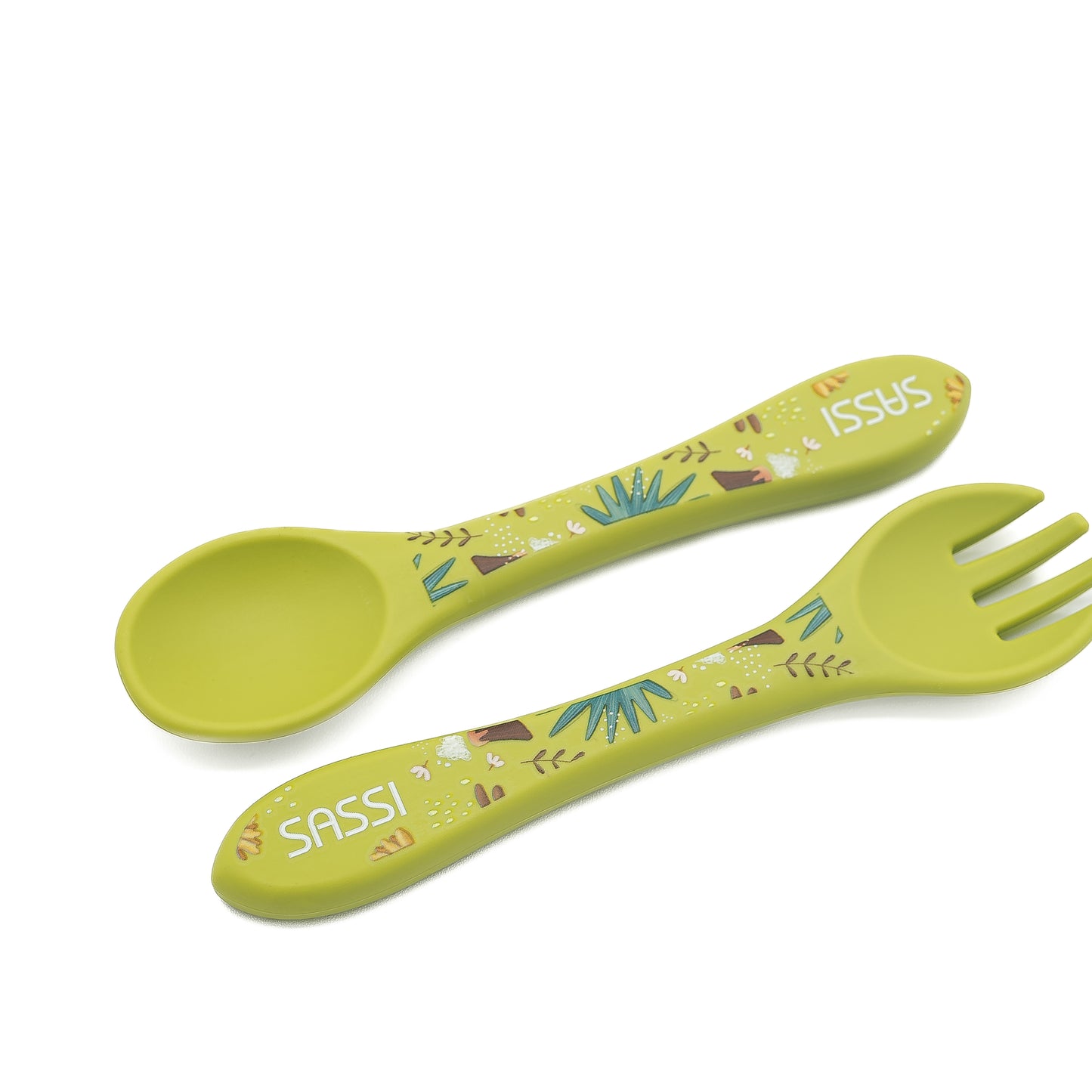 Kit de tenedor y cuchara de Silicona - Cracky El Dinosaurio