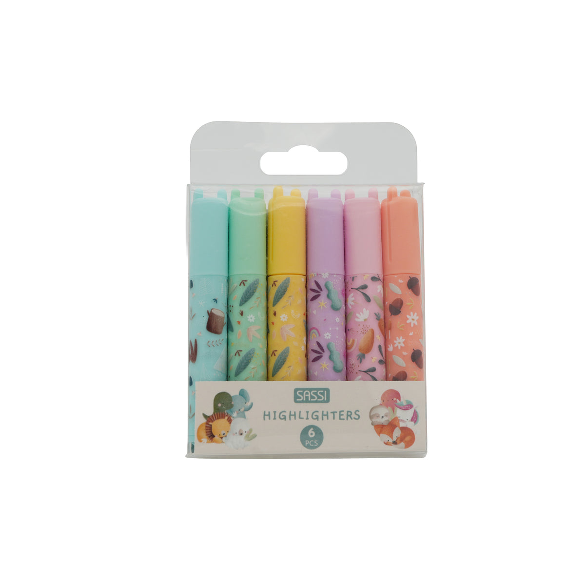 Set de 6 resaltadores - Unicornio / Dinosaurio / Elefante / León / Zorro / Oso