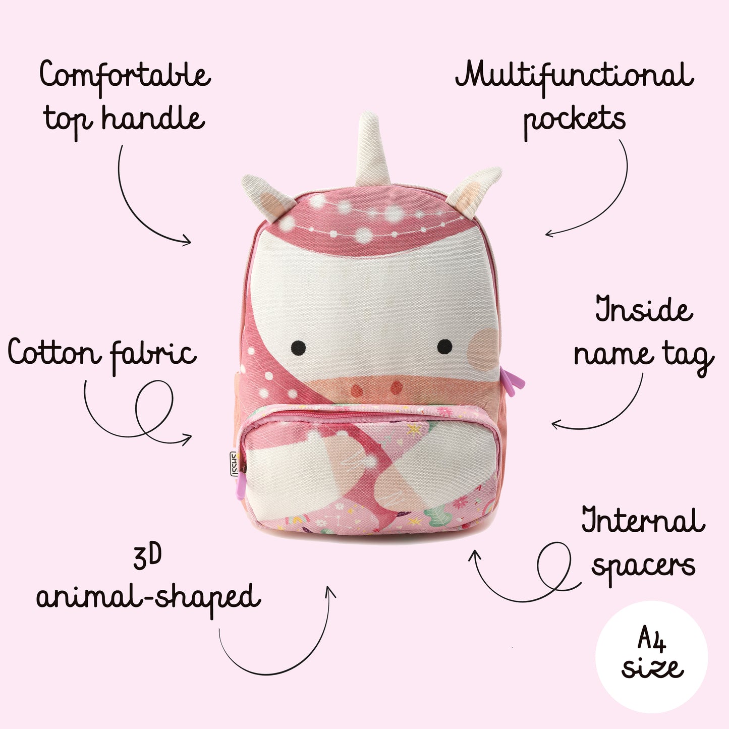 Mochila para niños - Tamaño A4 - Sparkly El Unicornio