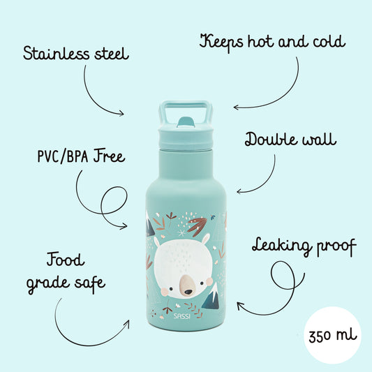 Botella de acero inoxidable Térmica 350 ml - Munchy El Oso