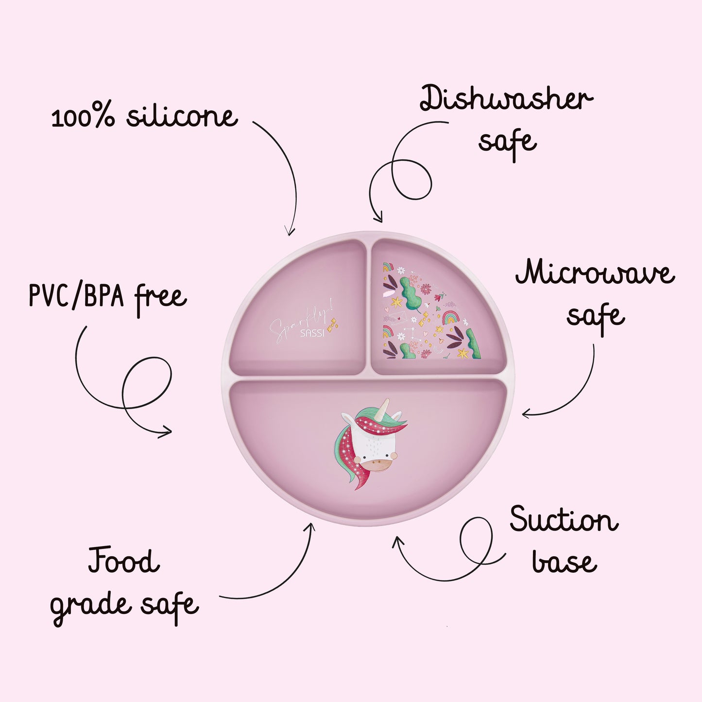 Plato de Silicona - Sparkly El Unicornio