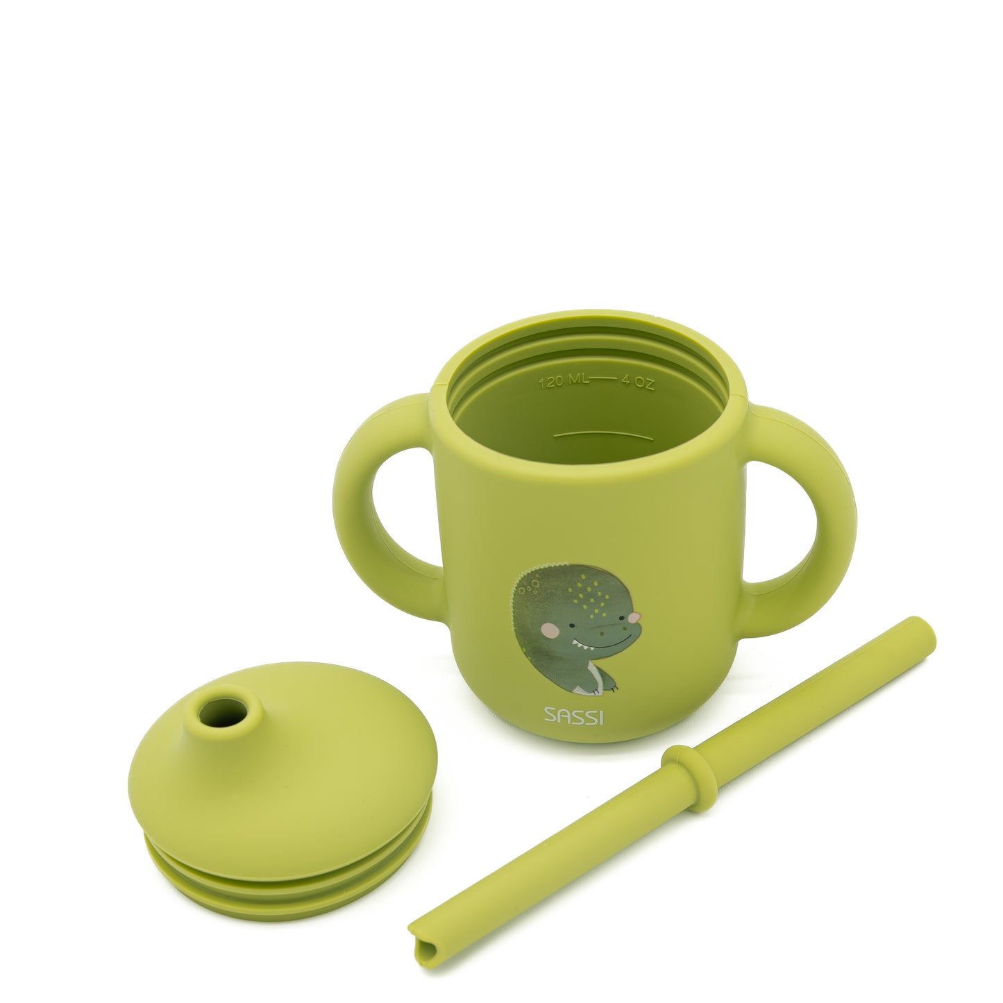 Taza con Cañita de Silicona - Cracky El Dinosaurio