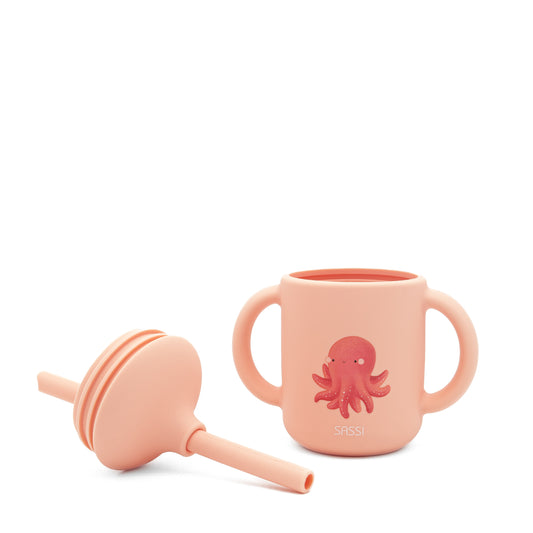 Taza con Cañita de Silicona - Slurpy El Pulpo