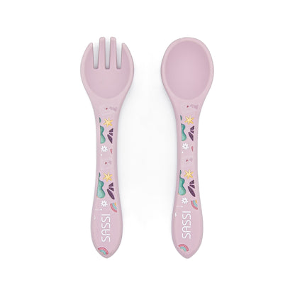 Kit de tenedor y cuchara de Silicona - Sparkly El Unicornio