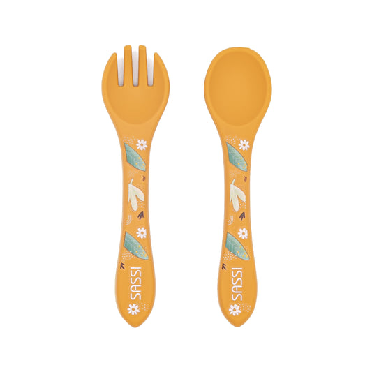 Kit de tenedor y cuchara de Silicona - Chompy El Leon