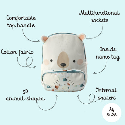 Mochila para niños - Tamaño A4 - Munchy El Oso