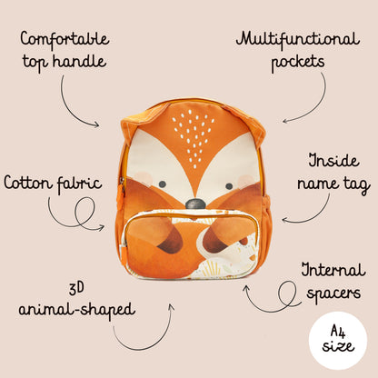 Kids Backpack - A4 Size - Crunchy The Fox