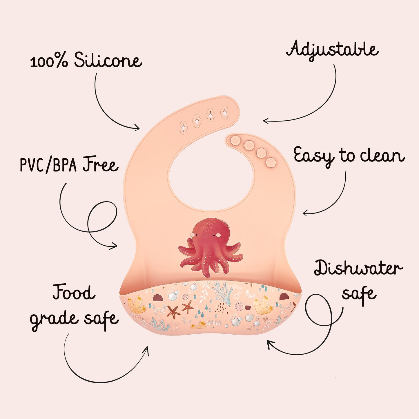 Babero de Silicona - Slurpy El Pulpo