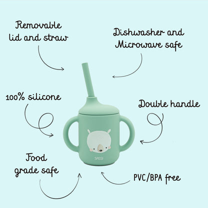 Taza con Cañita de Silicona - Munchy El Oso