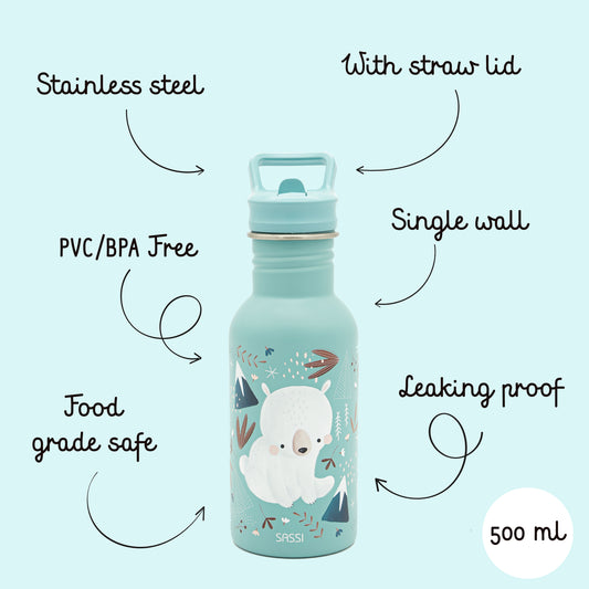Botella de acero inoxidable - 500 ml - Munchy El Oso