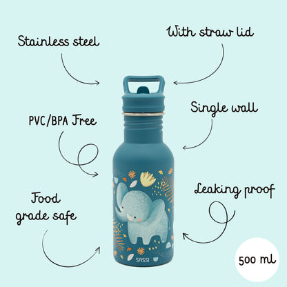 Botella de acero inoxidable - 500 ml - Chewy The Elefante
